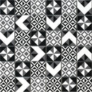 Monomix mosaic product image showing the geometric black and white pattern mosaic in a square format