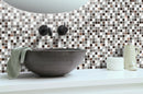 Mayflower Self-Adhesive Mosaic lifestyle showing the mosaic being used behind a bathroom sink