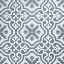Product image showing the blue and white floral pre-scored 450 x 450mm tile.