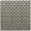 Self-Adhesive mosaic tile Hammersmith showing the hammered effect glass pieces and metal pieces