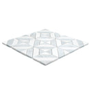 Florence Luxe mosaic tile sheet product image showing the polished marble tile from the side showing the thickness of the mosaic
