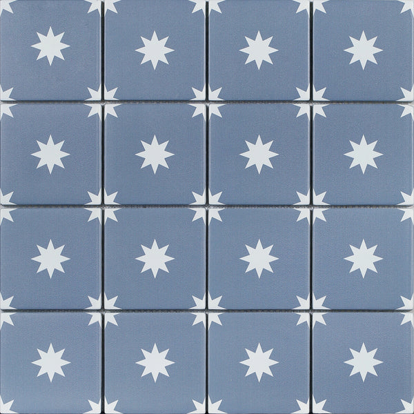 Orion Blue mosaic showing the white star pattern on a blue background