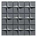 The Stargazer Grey mosaic showing the metallic grey base colour, and mirrored edging to give the mosaic depth.