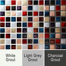 Ibiza grout image showing the mosaic with white, grey and dark grey grout