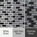 Grout image for Paris, showing the monochromatic mosaic against white, grey and dark grey grout