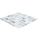Venice White mosaic tile sheet product image from the side
