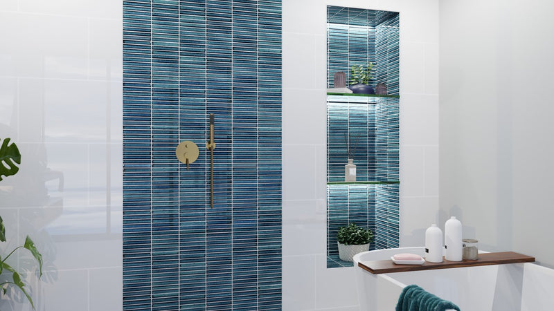 Kit Kat Mini Kingfisher Blue Mosaic Tile