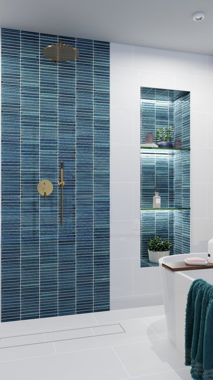 Kit Kat Mini Kingfisher Blue Mosaic Tile