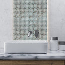 Glimmer Self-Adhesive mosaic being used to zone an area behind a sink