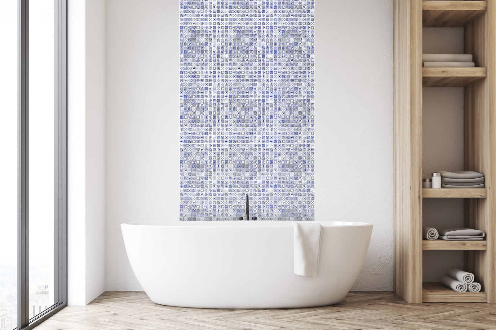 China Blue SelfAdhesive SelfAdhesive Mosaic Tile House of Mosaics