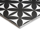 Side on image of the Floral Eclipse tile showing the thickness of the tile