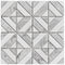 Florence Luxe mosaic tile sheet product image showing the white and grey polished marble geometric style pattern