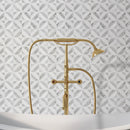 Florence Luxe mosaic tile sheet lifestyle image showing the mosaic being used in the bathroom as a feature wall behind the bath tub