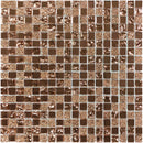 Glamour Bronze mosaic tile product image showing the different variations of bronze mirror and textured pieces