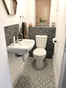 Grey Brick Mosaic being used in a downstairs toilet