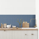 Orion Blue mosaic tile lifestyle showing the mosaic being used as a splashback
