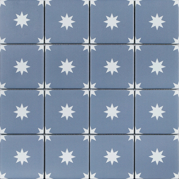 Orion Blue mosaic showing the white star pattern on a blue background