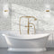 Monte Carlo White Luxe mosaic tile sheet lifestyle image showing the mosaic being used in a bathroom as a feature wall.