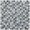 Monocrackle mosaic tile product image showing the mix of crackle effect glass, gunmetal diamante pieces in grey tones