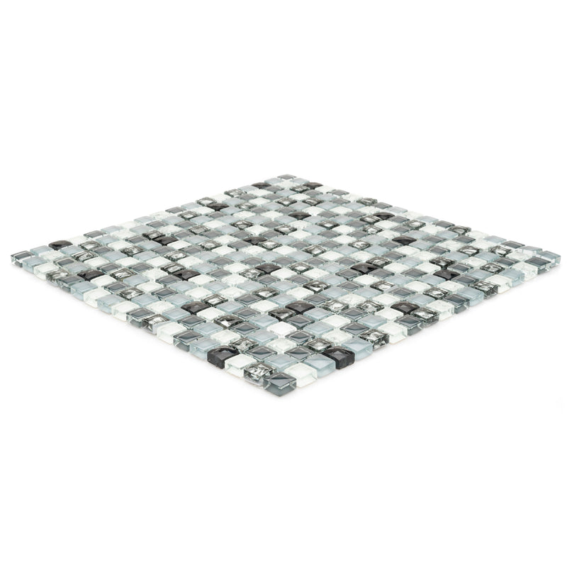 Monocrackle mosaic tile product image showing the mosaic sheet side on