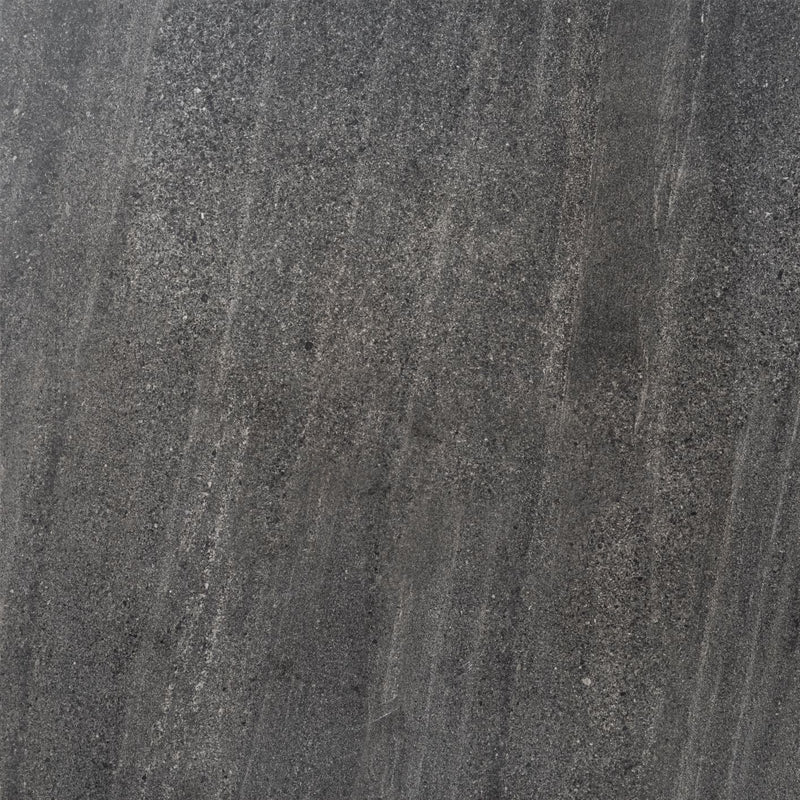 Product image of Outdoor Porcelain 600mm x 600mm x 20mm tile, in Agate Black, which is a Dark Grey / Black, stone effect tile