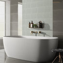 Deluxe Pearl Grey Mosaic tile sheet lifestyle image show in zoned area of the wall in a bathroom