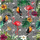 Tropical Mono Self-Adhesive Tile product image showing the tropical colours and design