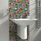 Tropical Mono mosaic being used as a splashback behind a bathroom sink