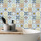 Geo Moroccan Large mosaic image as a feature wall behind a bath 