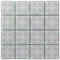 Florista Blush mosaic tile 4 x 4 format with pink and grey floral pattern